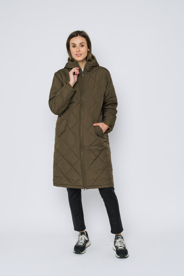 Aria-Quilted Hooded Coat